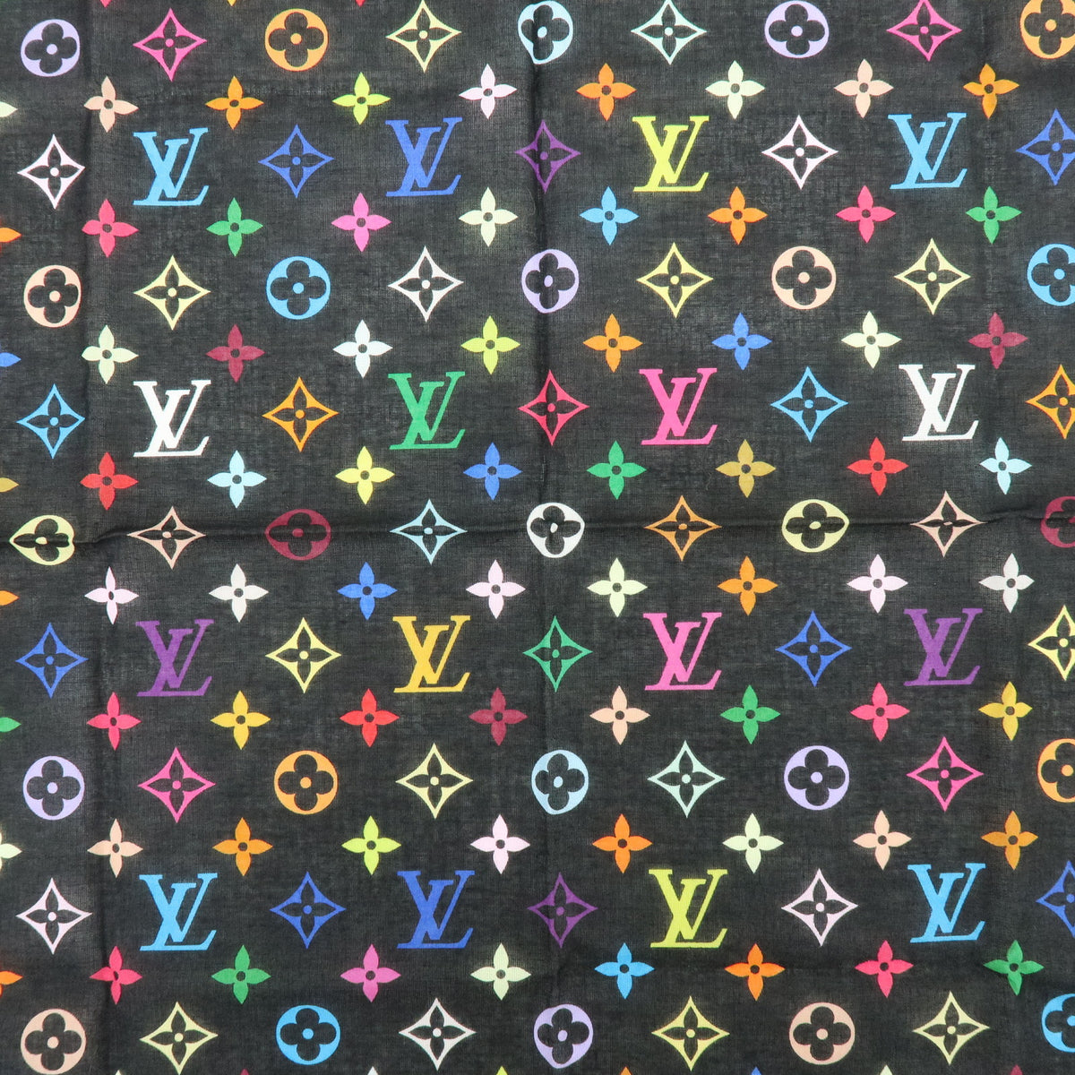 Louis Vuitton Monogram Multicolor Cotton 100% Scarf Handkerchief