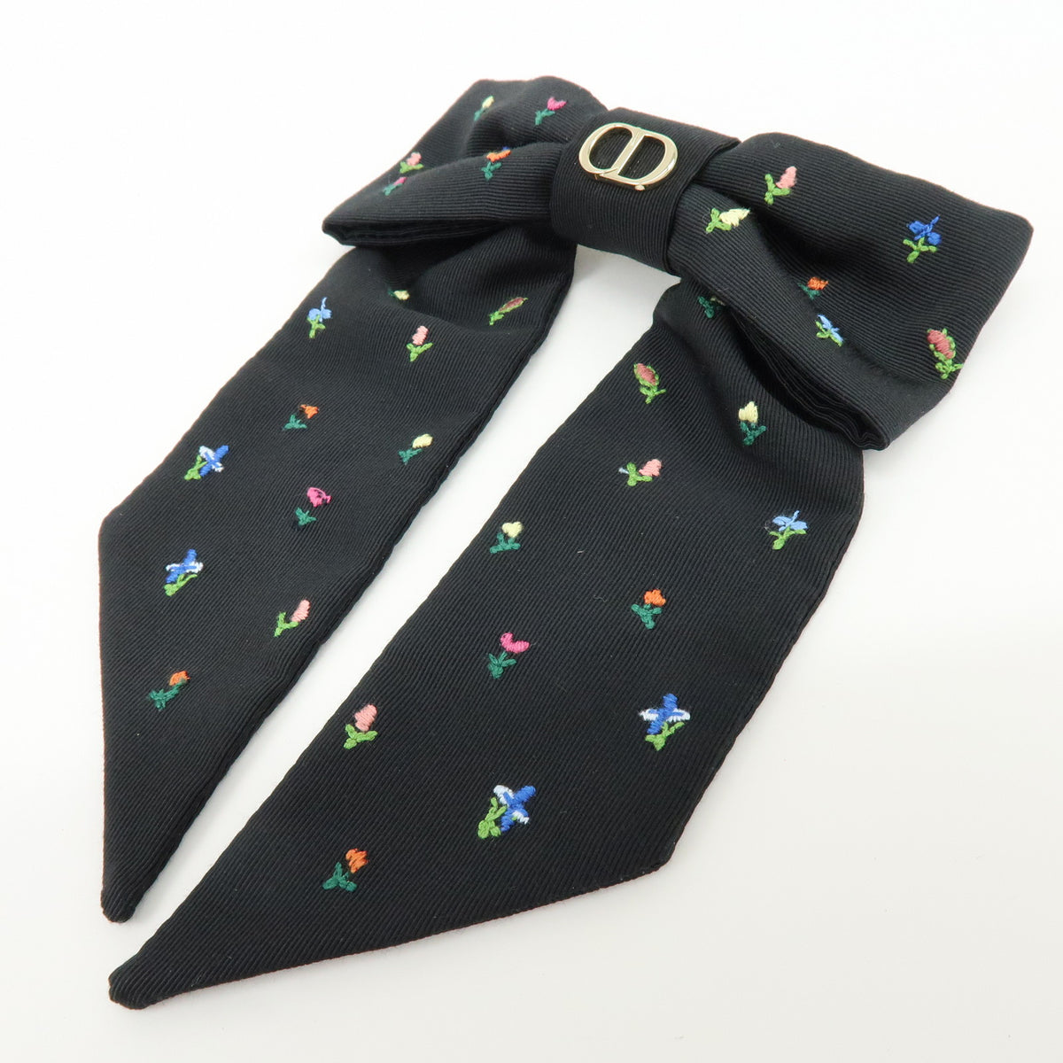 Christian Dior Rayon Twist Revolution Flower Barrette Black