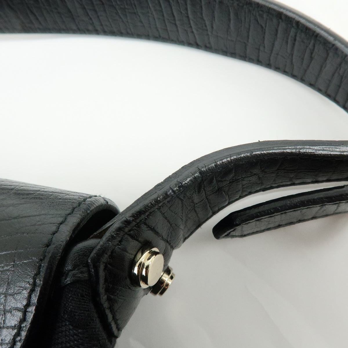 GUCCI Sherry GG Canvas Leather Shoulder Bag Hand Bag Black 130846