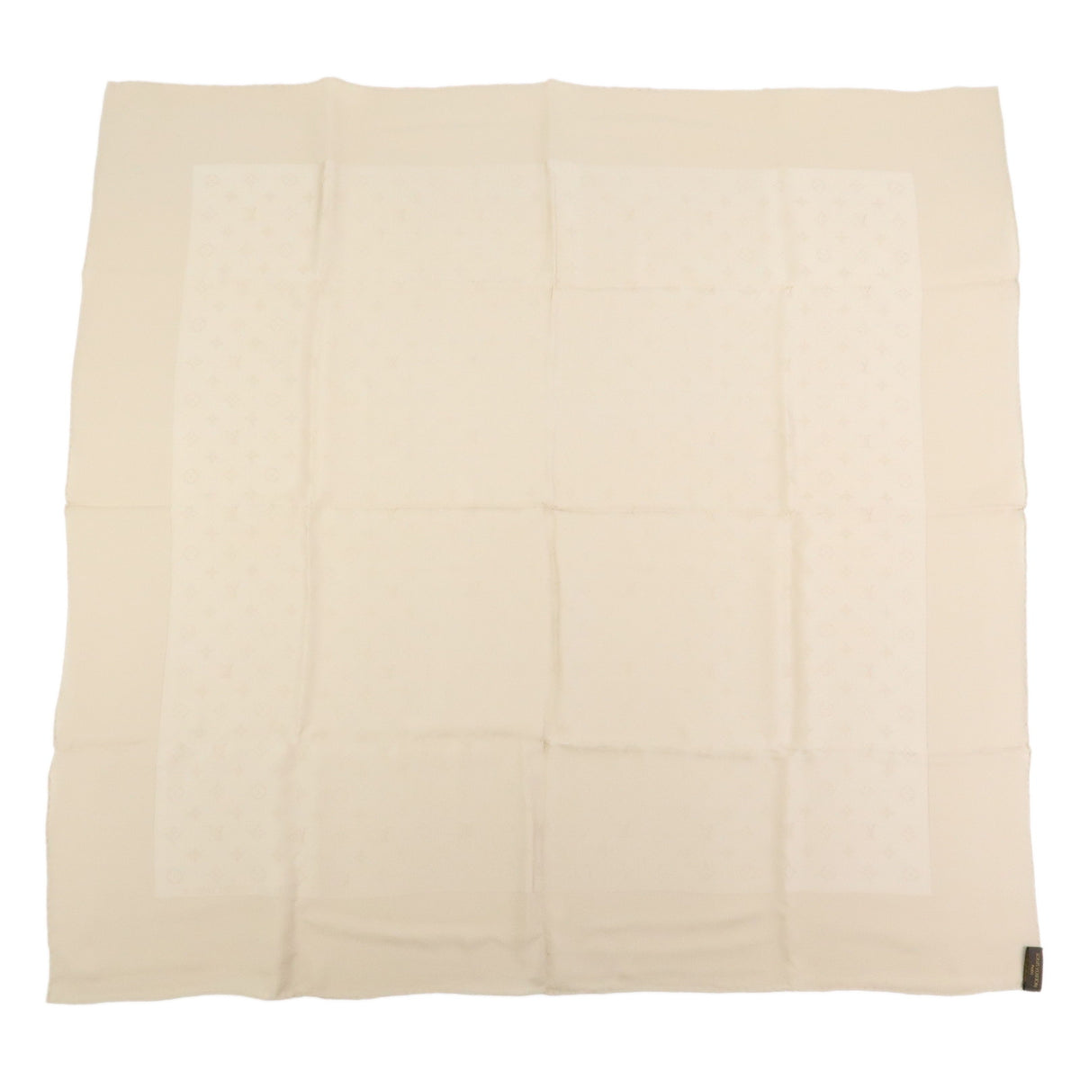 Louis Vuitton Monogram Carre Monaco Silk 100% Scarf Beige M71146