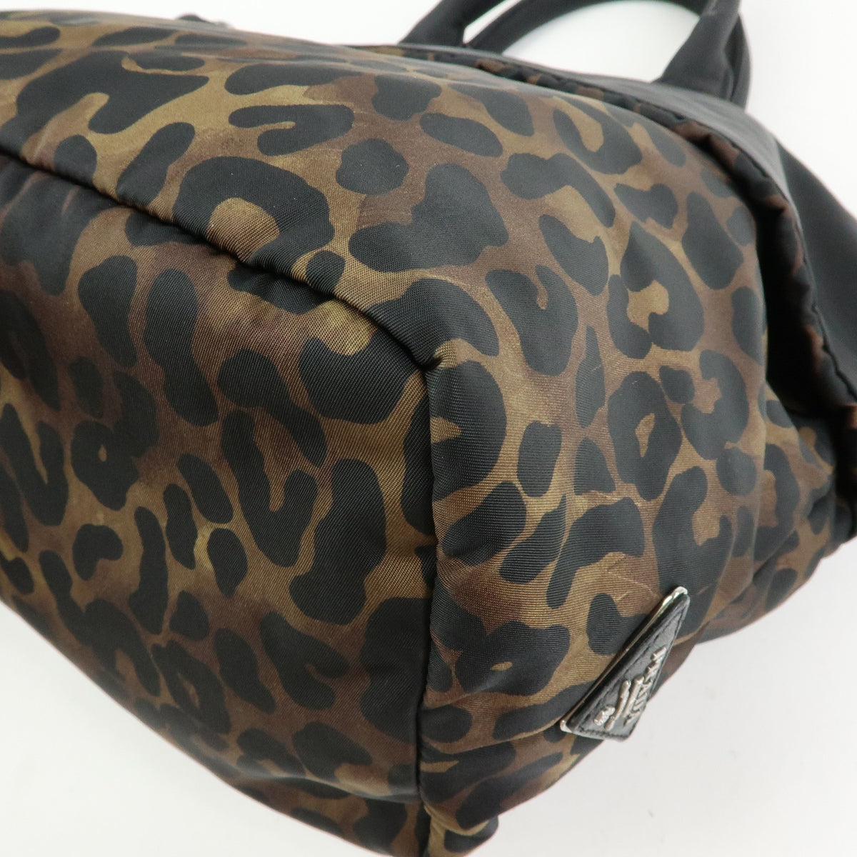 PRADA Triangle Logo Nylon Leather Reversible 2Way Hand Bag Black BN1959