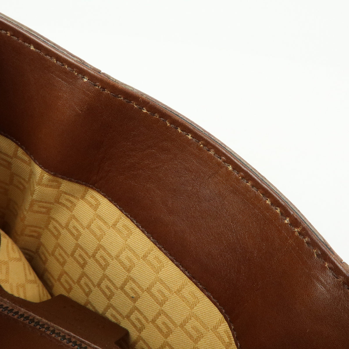 GUCCI Leather Wooden Clasp Shoulder Bag Hand Bag Gradation Brown 105374