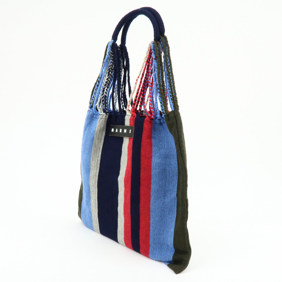 MARINI Market Polyester Leather Hammock Bag Shoulder Bag Navy Blue Red