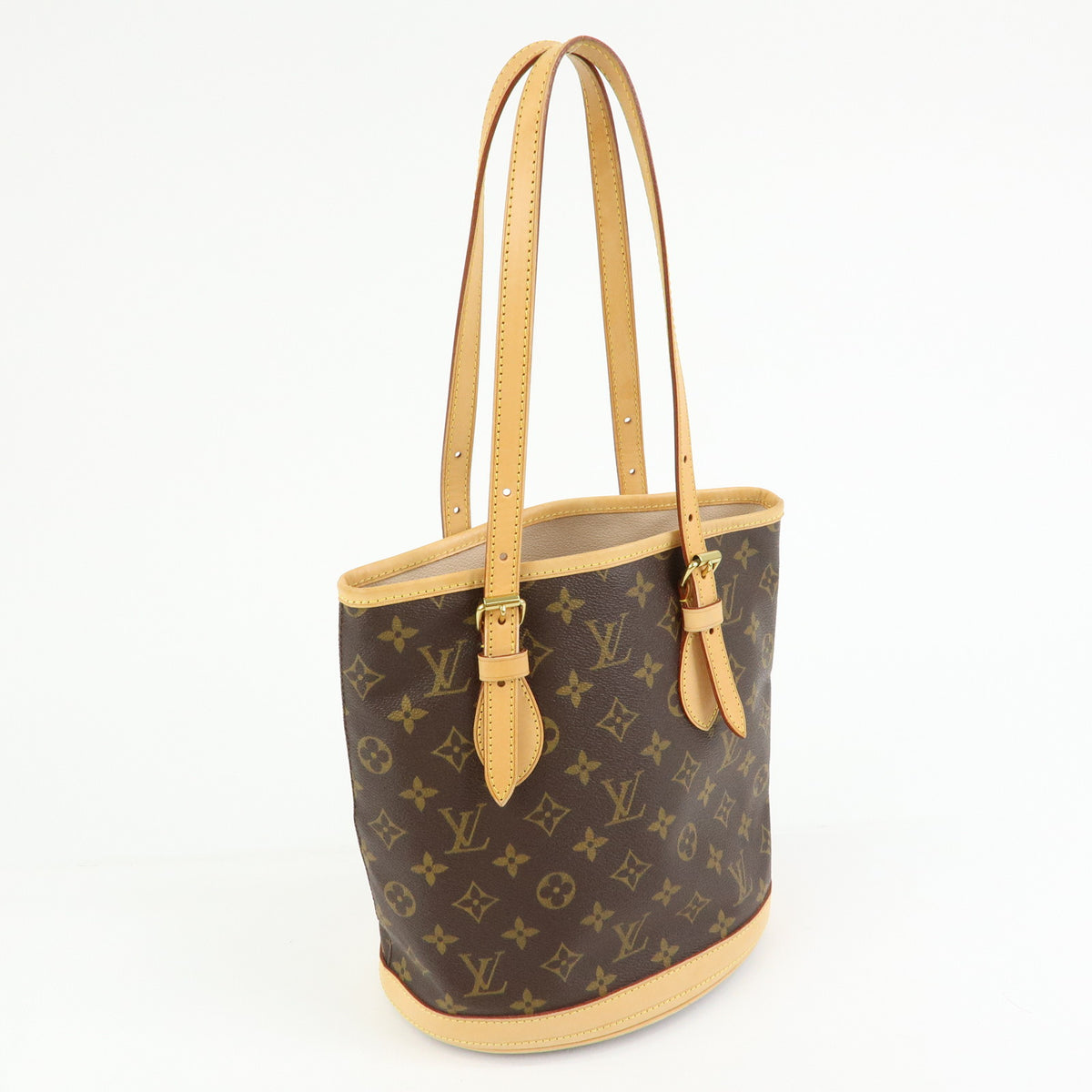 Louis Vuitton Monogram Bucket PM Canvas Hand Bag Brown M42238