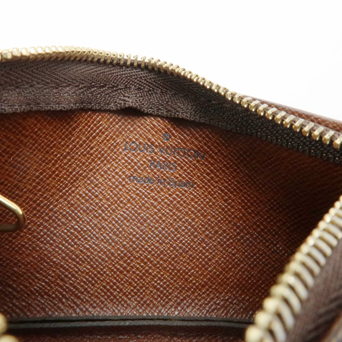 Louis Vuitton Monogram Pochette Cles Coin Case Key Case Brown M62650
