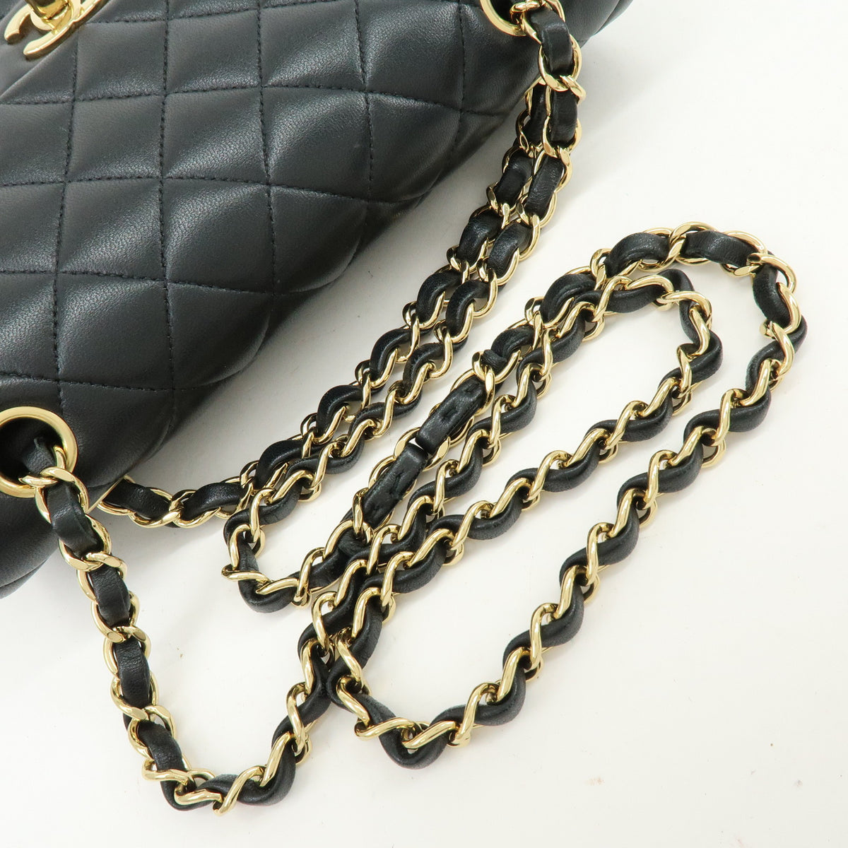 CHANEL Matelasse 23 Lambskin Double Flap Chain Shoulder Bag  A01113
