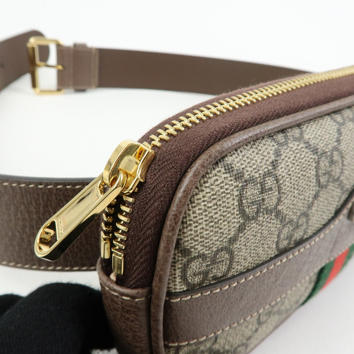 GUCCI Sherry Ophidia Double G GG Supreme Leather Waist Bag Pouch 519308