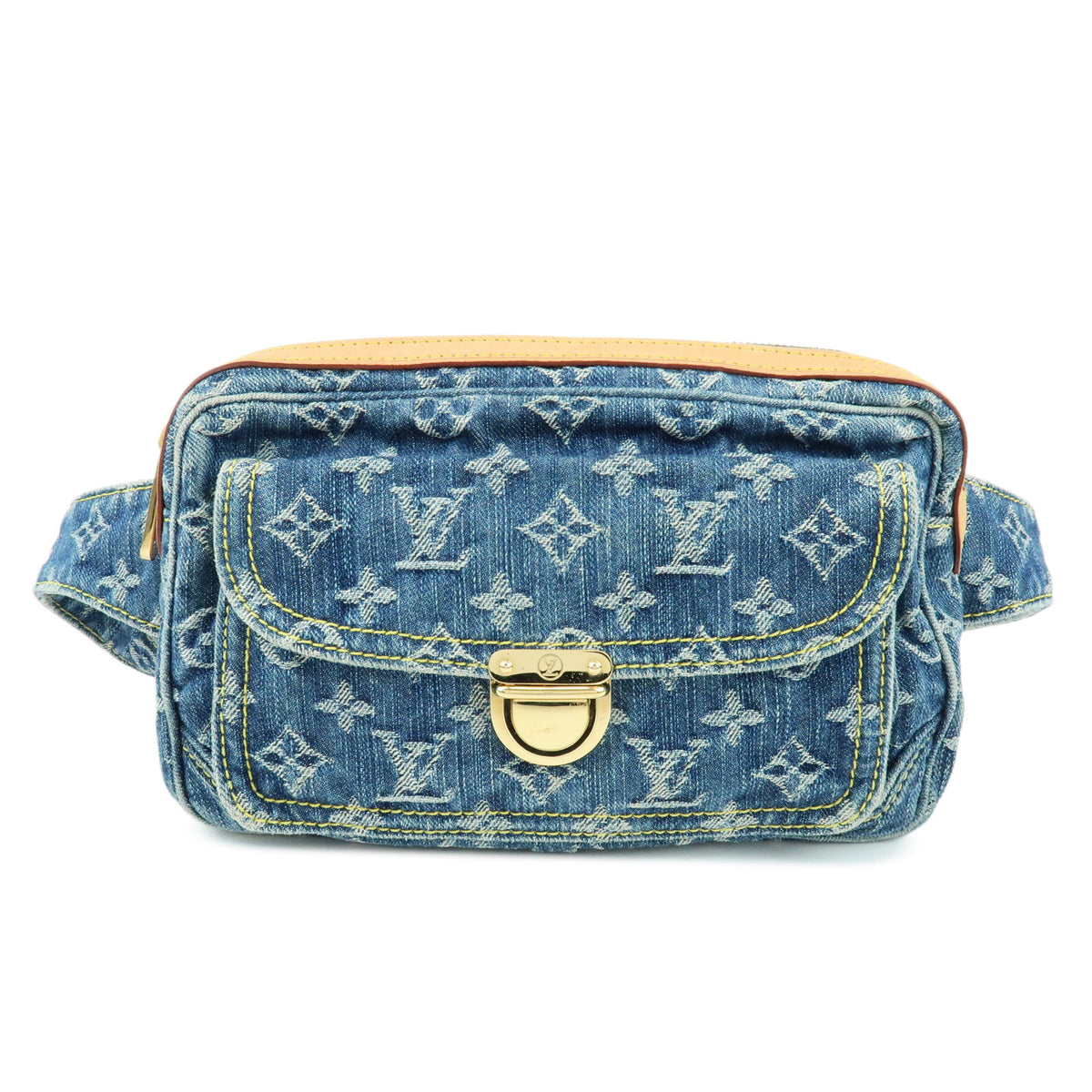 Louis Vuitton Monogram Denim Bum Bag Waist Bag Body Bag Blue M95347
