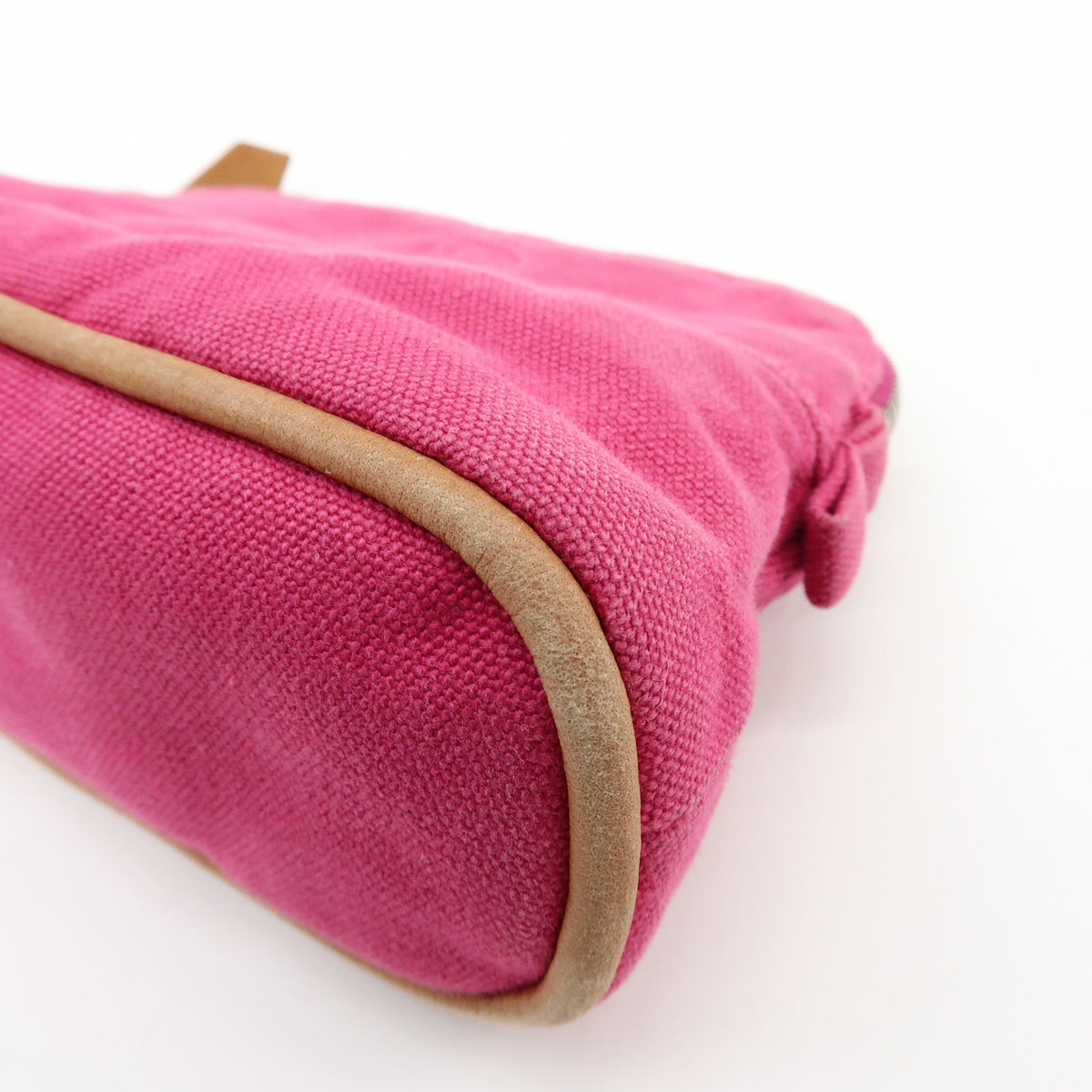 HERMES Bolide Pouch Mini Mini 16 Canvas Leather Cosmetic Pouch Pink