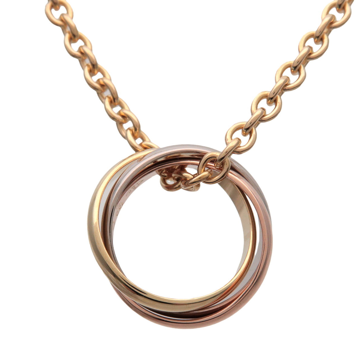 Cartier Trinity Necklace K18 750YG/WG/PG Yellow White Rose Gold