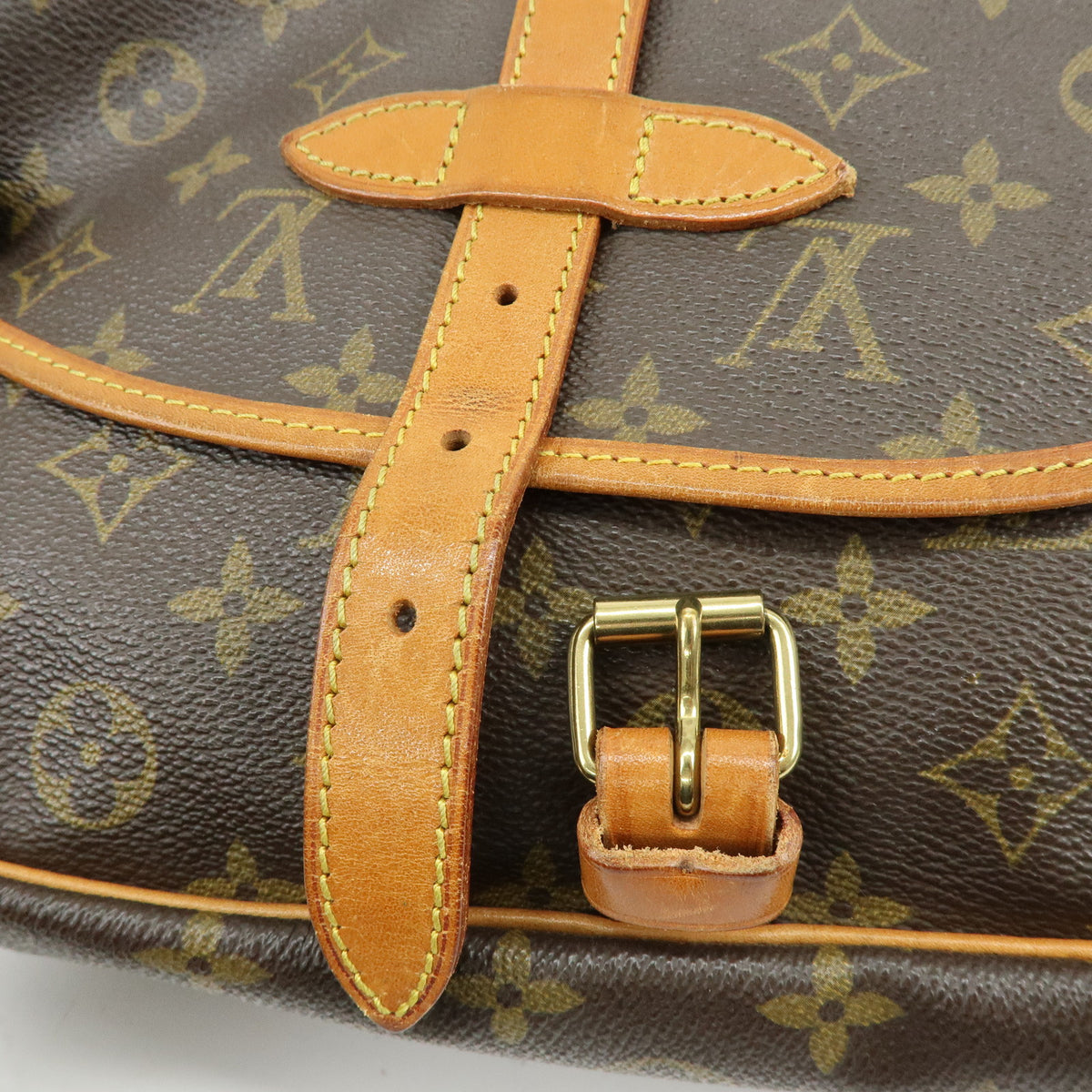 Louis Vuitton Monogram Saumur 30 Canvas Shoulder Bag Brown M42256