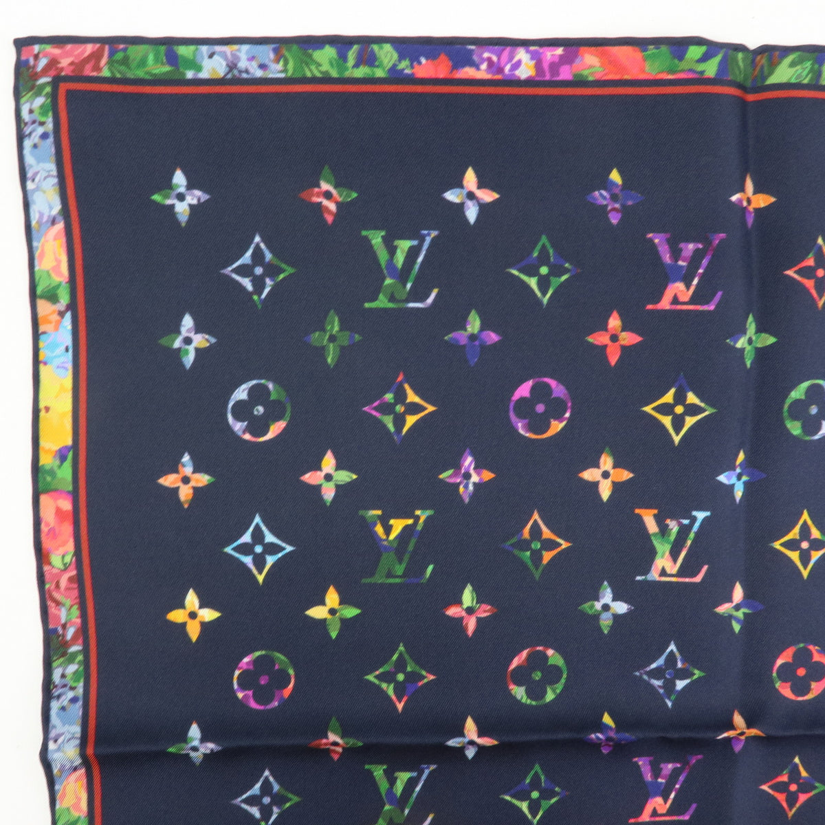 Louis Vuitton Monogram Multicolor Carre 45 Silk 100% Scarf M77995