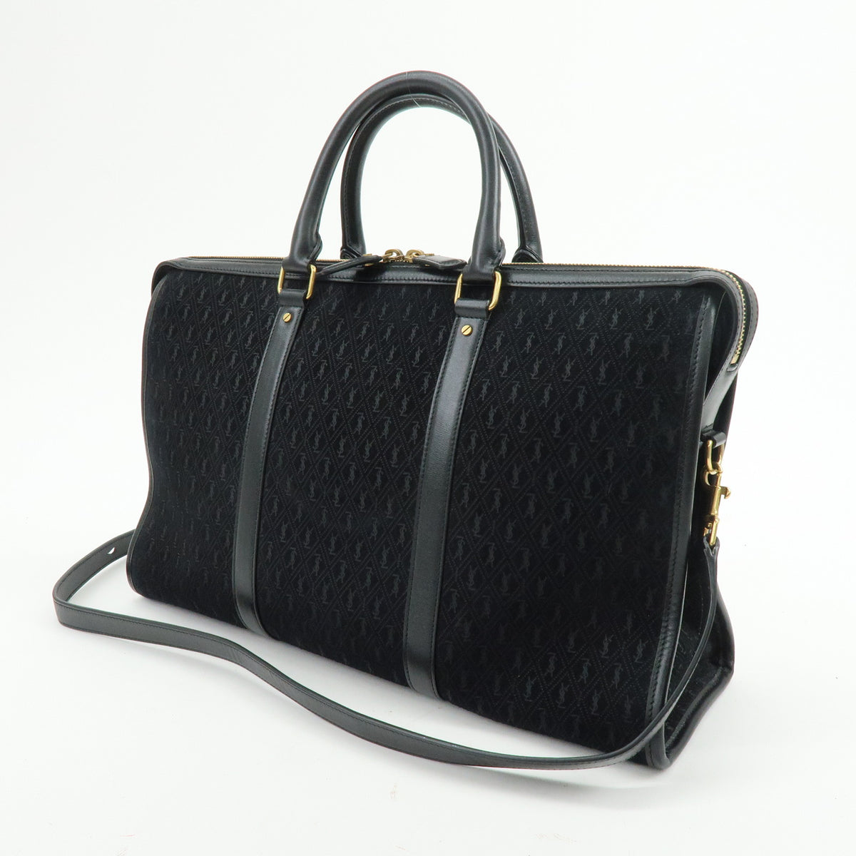 SAINT LAURENT PARIS LE MONOGRAMME Suede Leather 2Way Bag Black 578336