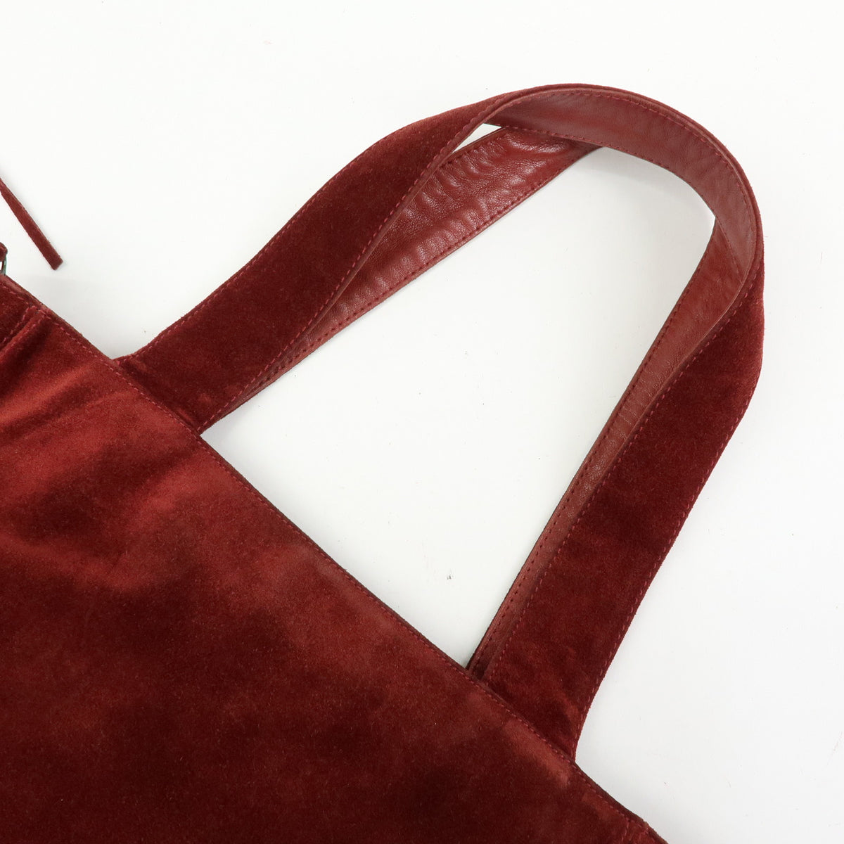 CHANEL COCO Mark Suede Leather Tote Bag Shoulder Bag Tassel Wine Red