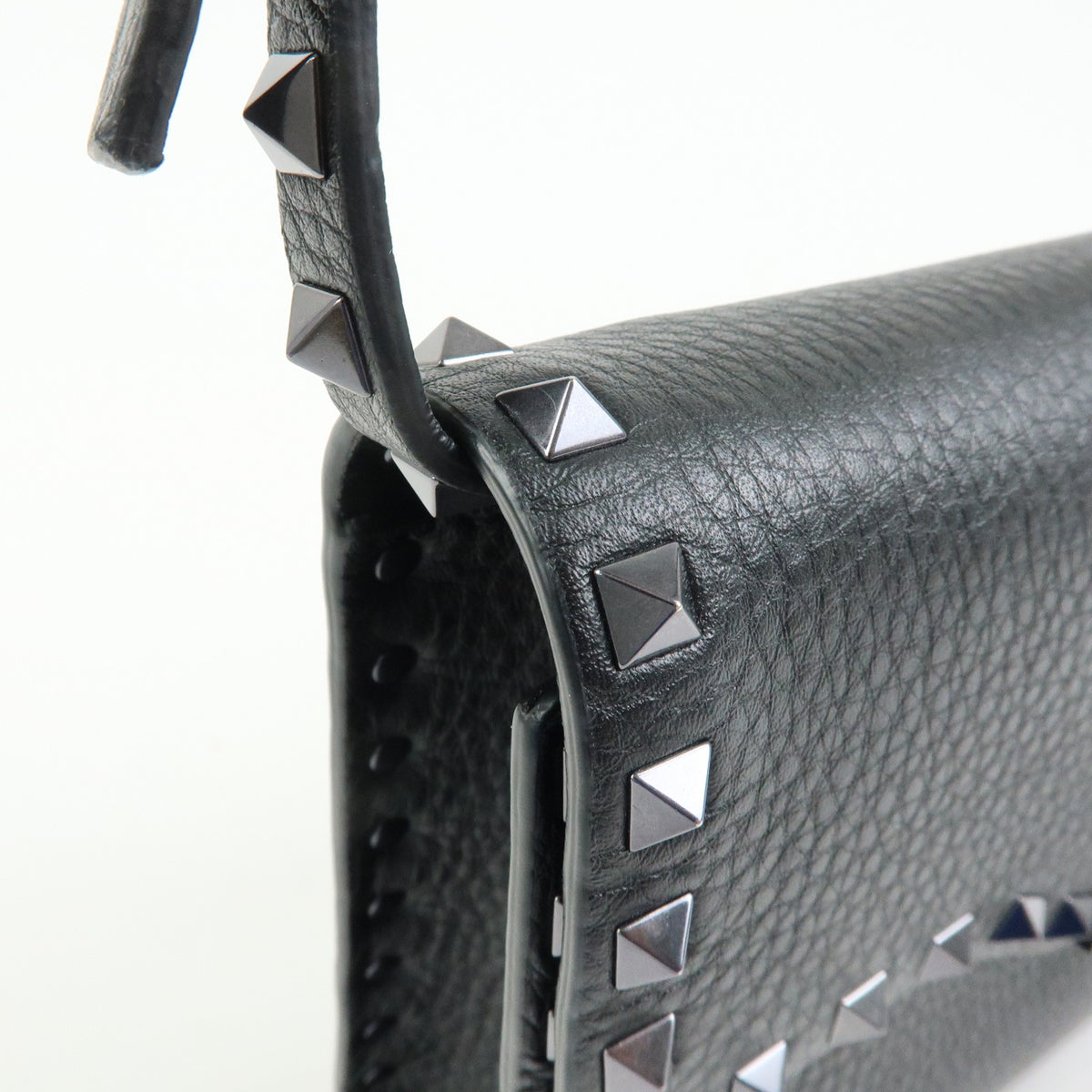 VALENTINO Rockstud Small Leather Shoulder Bag Black