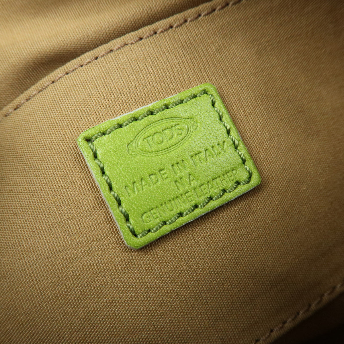 TOD'S Leather Shoulder Bag Hand Bag Light Green