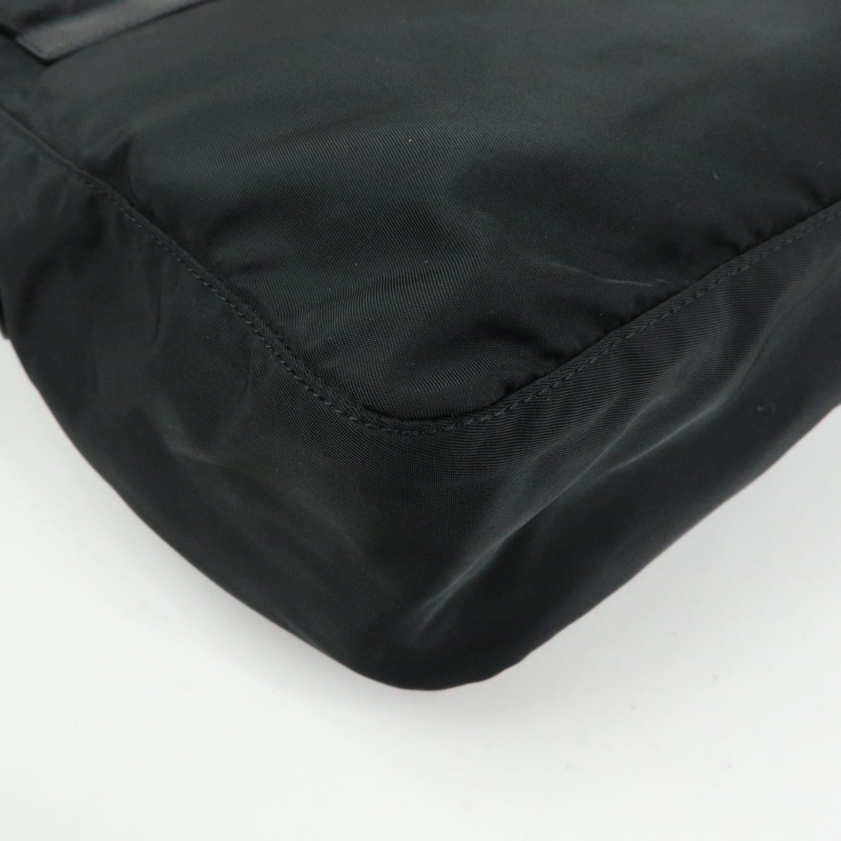PRADA Triangle Logo Nylon Leather Shoulder Bag Crossbody Bag Black