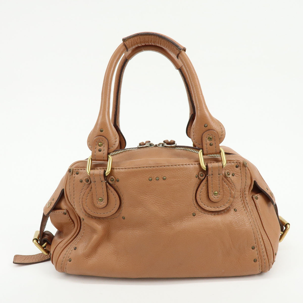 Chloe Paddington Leather Hand Bag Shoulder Bag Brown