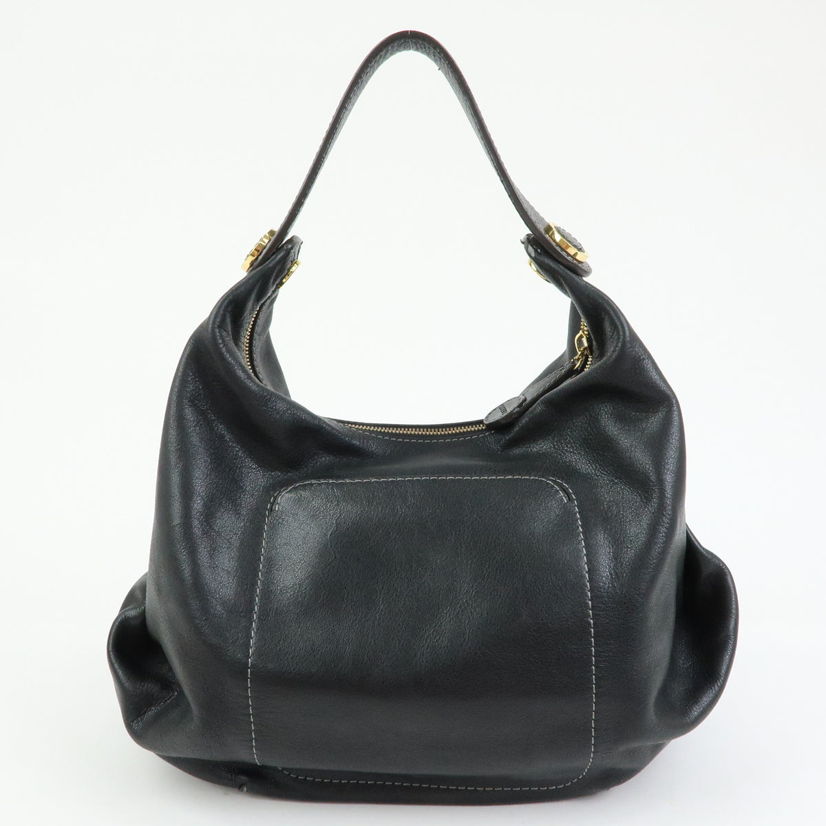 LOEWE Logo Leather Shoulder Bag Hand Bag Black
