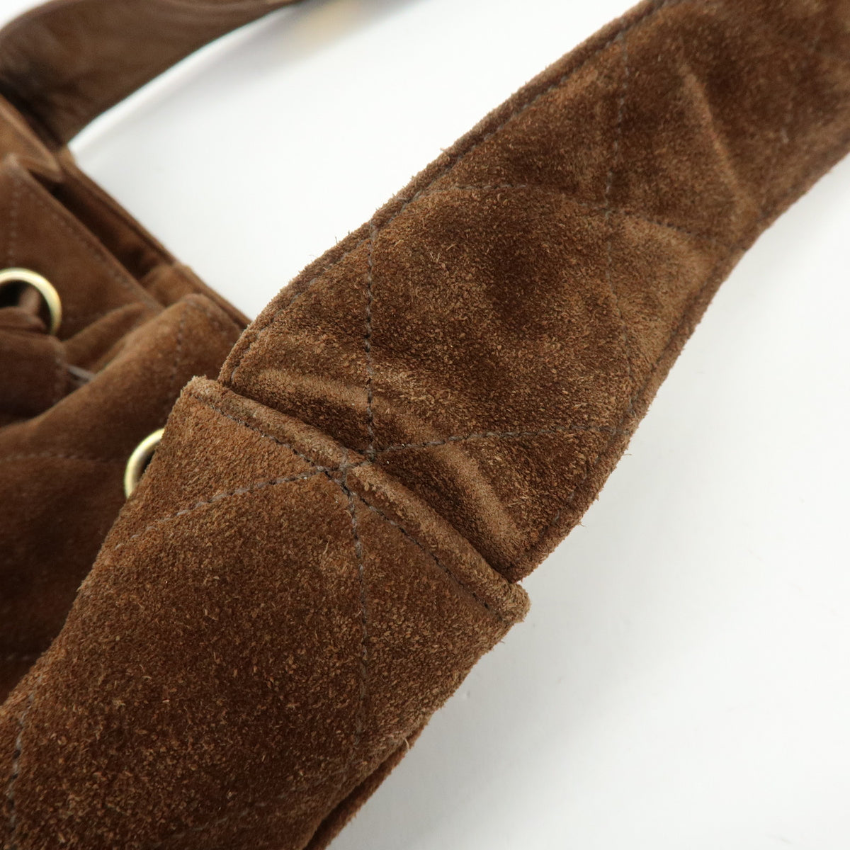 CHANEL Matelasse Suede Leather Shoulder Bag Crossbody Bag Brown