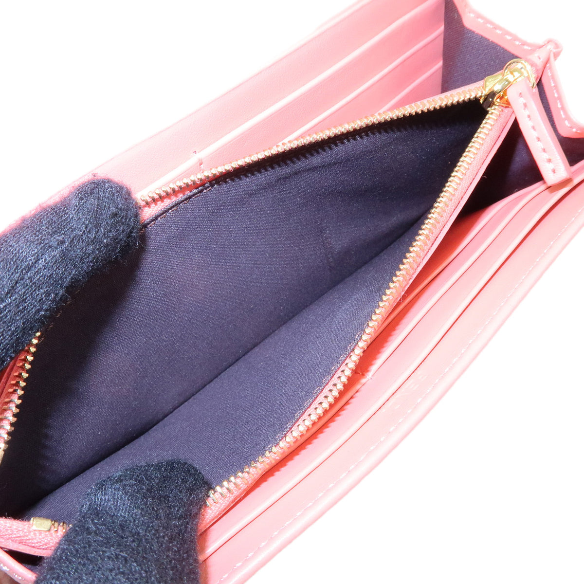 FENDI FF Diamond Leather Chain Long Wallet WOC Pink 8M0365