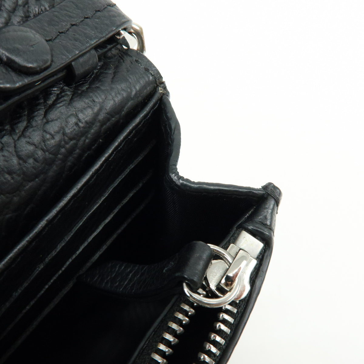 Maison Margiela Four-Stitch Leather Chain Wallet Shoulder Bag Black