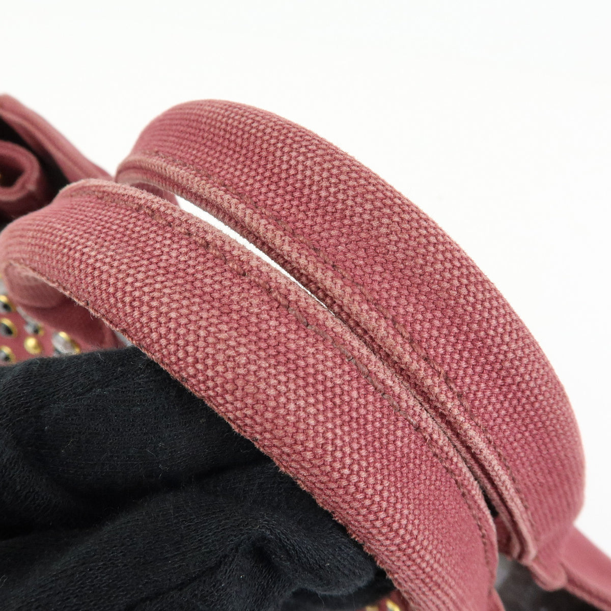 PRADA Triangle Logo Canapa Mini 2Way Tote Shoulder Bag Bordeaux B2439O