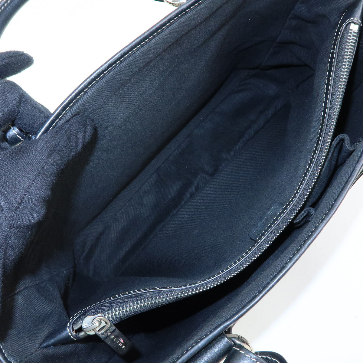 CELINE Macadam Boogie Bag Canvas Leather Hand Bag Black