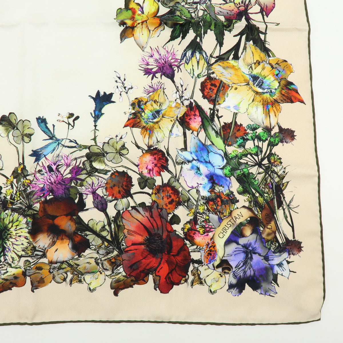 Christian Dior Silk 100% Scarf D Millefiori Multicolor