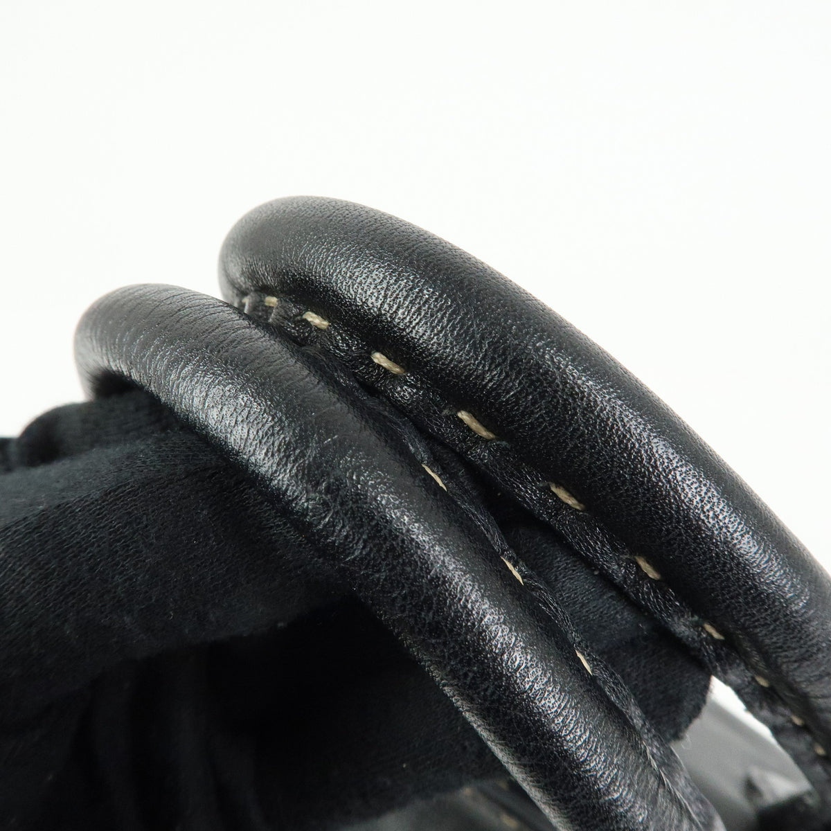 FENDI Selleria Leather Doctor's Bag Hand Bag Black 8BN076