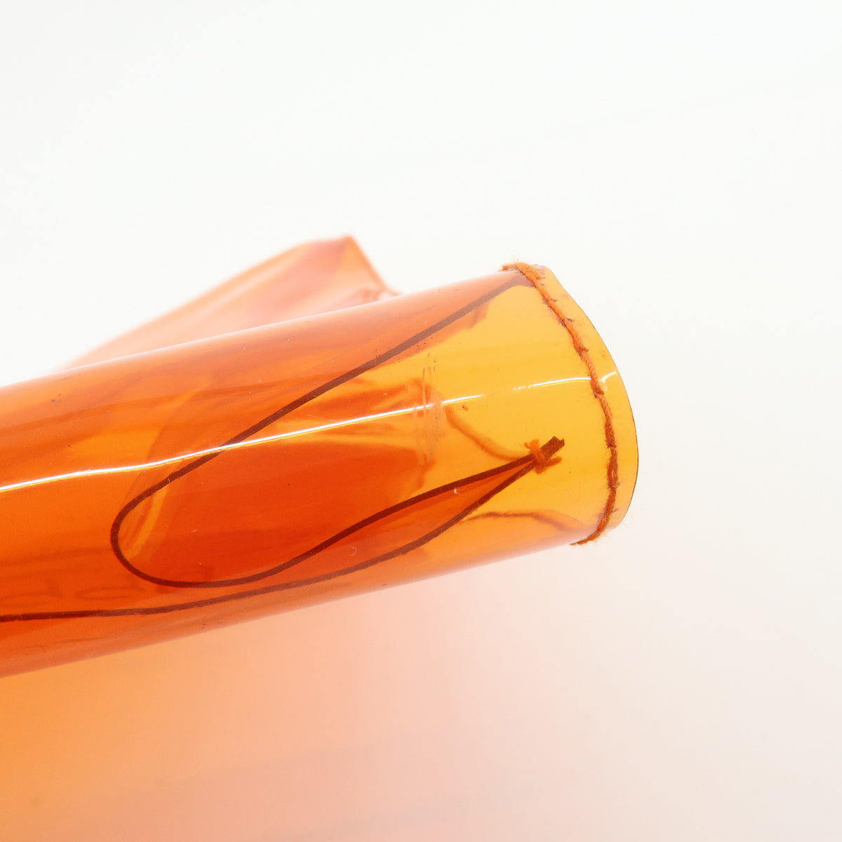 HERMES Kelly Vinyl Turn-Lock Hand Bag Clear Orange