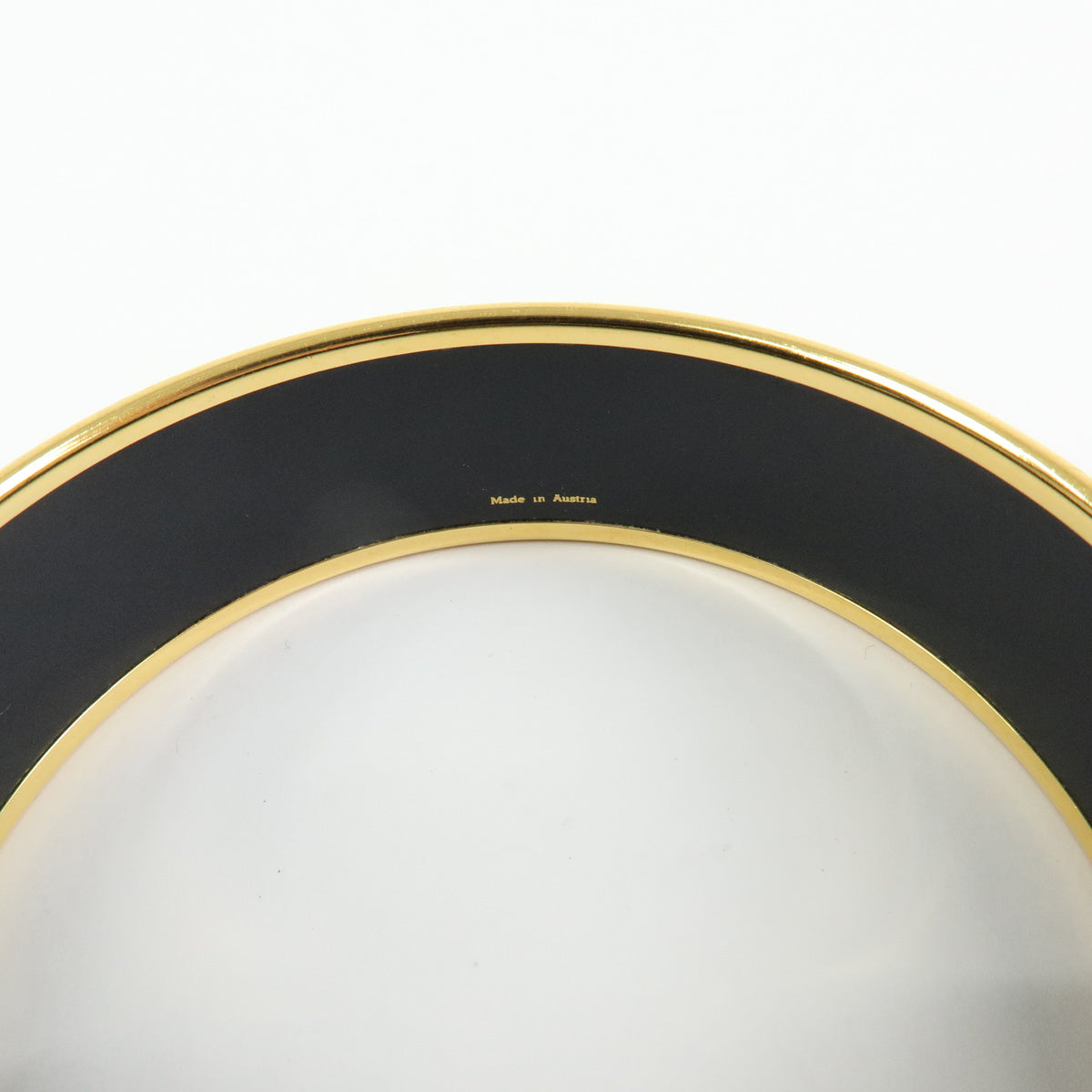 HERMES Email GM Gold Plated Bracelet Bangle Blue Gold
