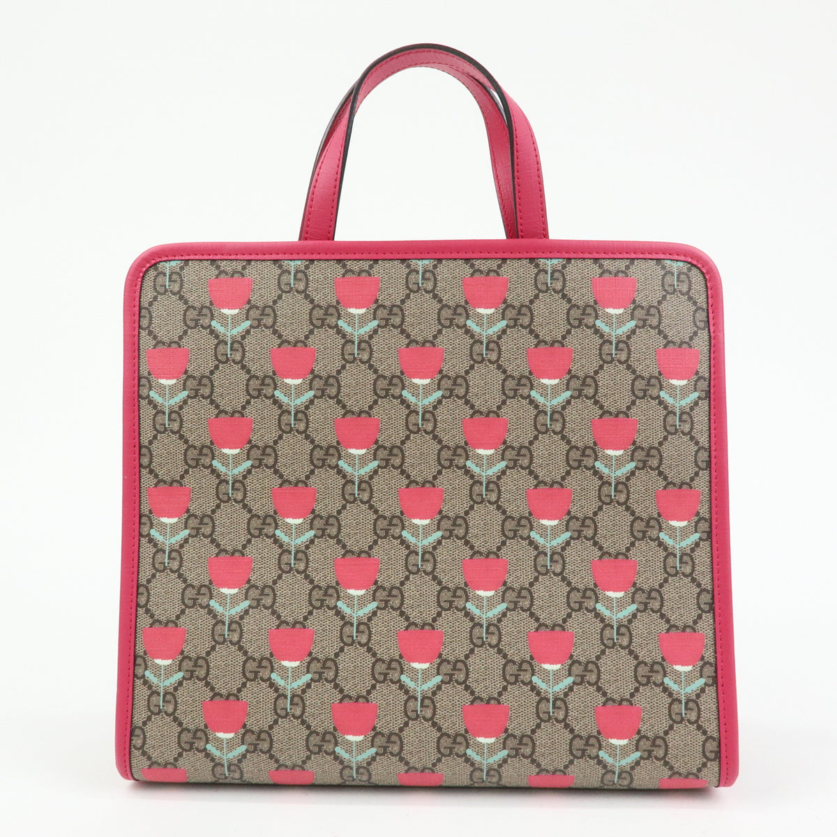 GUCCI Childrens GG Supreme Leather Tote Bag Hand Bag Beige Pink 605614