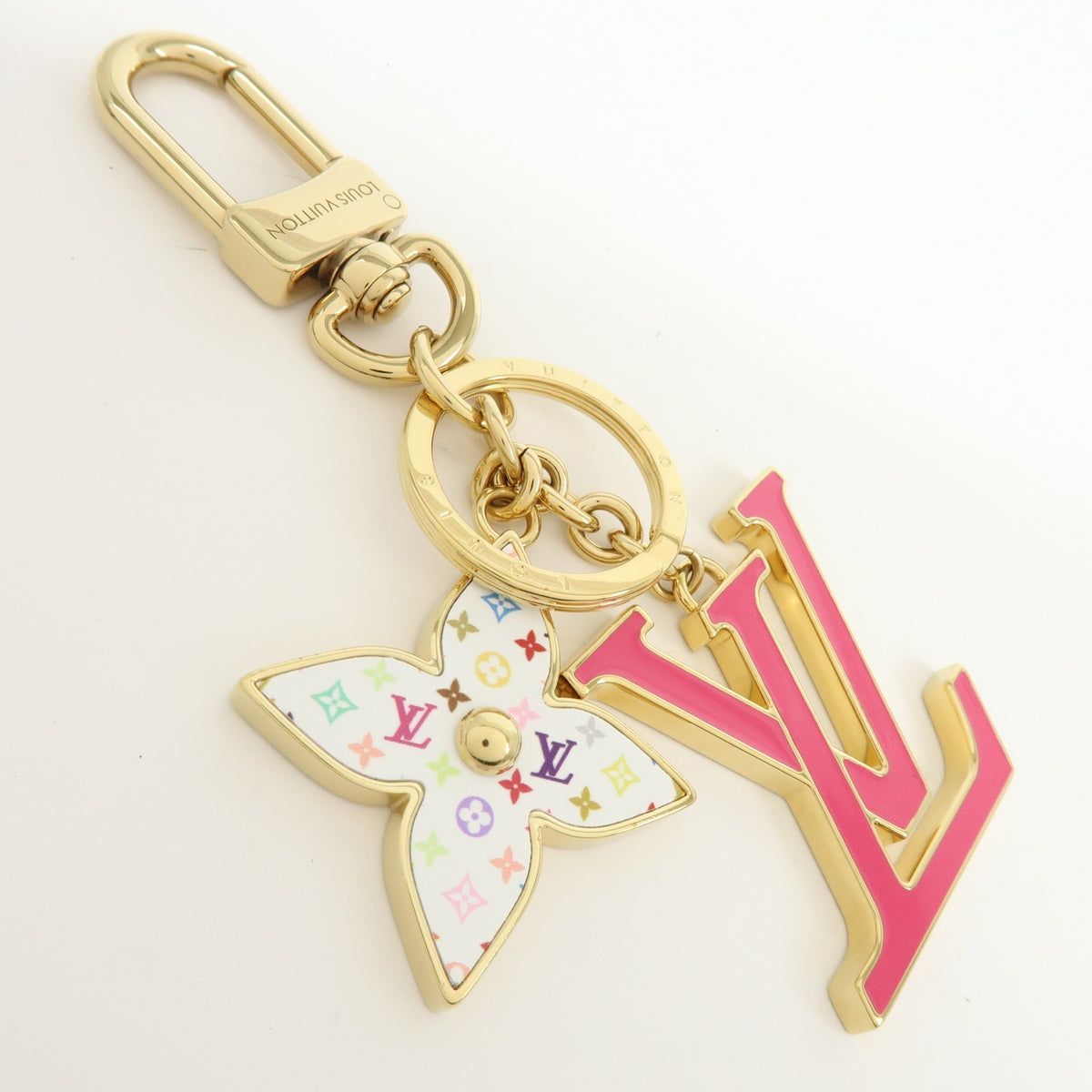 Louis Vuitton Monogram Multicolor Iconic Key Chain Fuchsia M02466