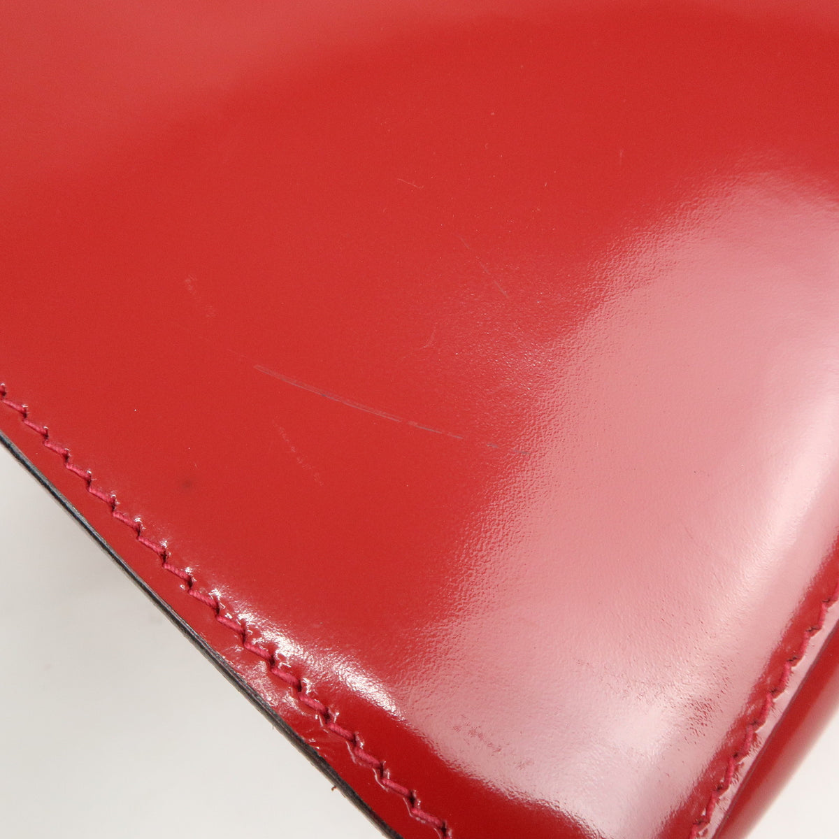 Ferragamo Patent Leather Shoulder Bag Crossbody Bag Red