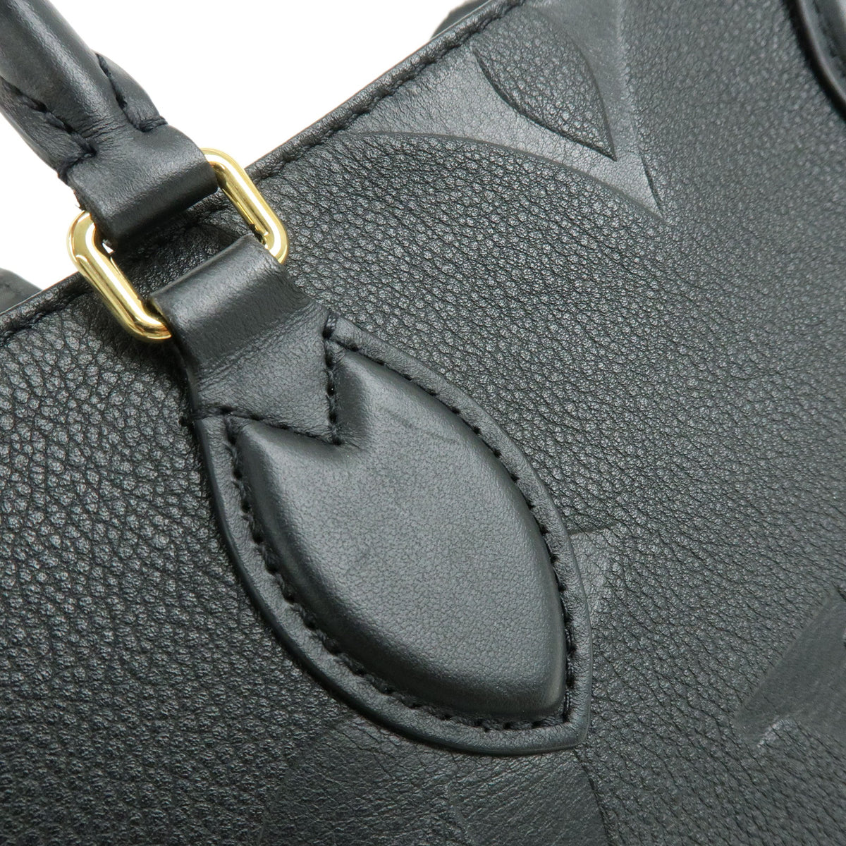 Louis Vuitton Monogram Empreinte On The Go MM Hand Bag Noir M45595