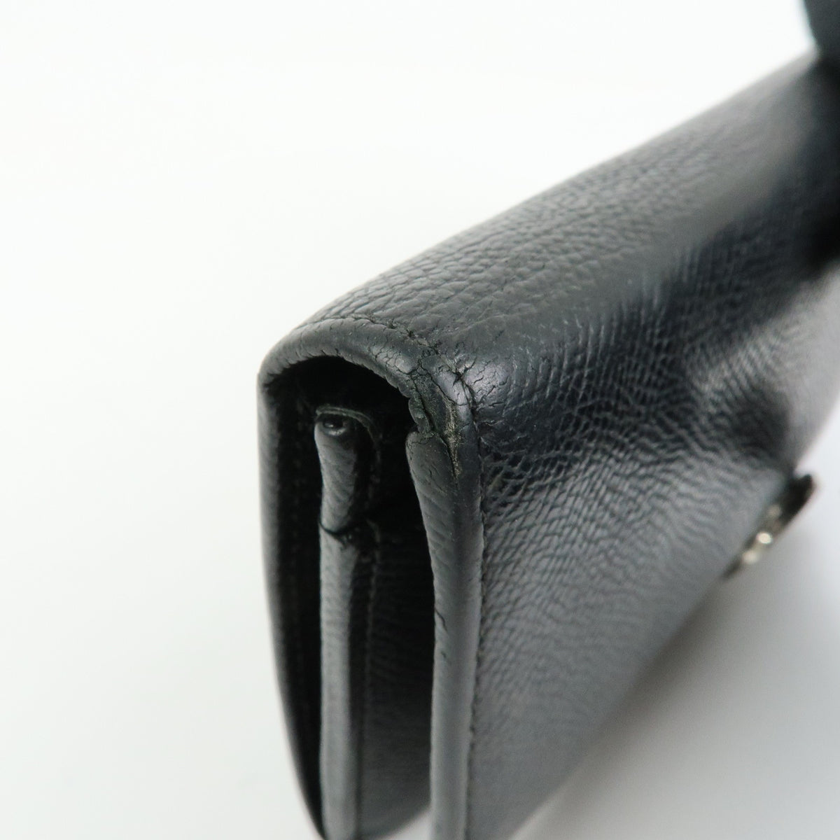 BVLGARI BVLGARI Logo Clip Leather Bi-fold Long Wallet Black