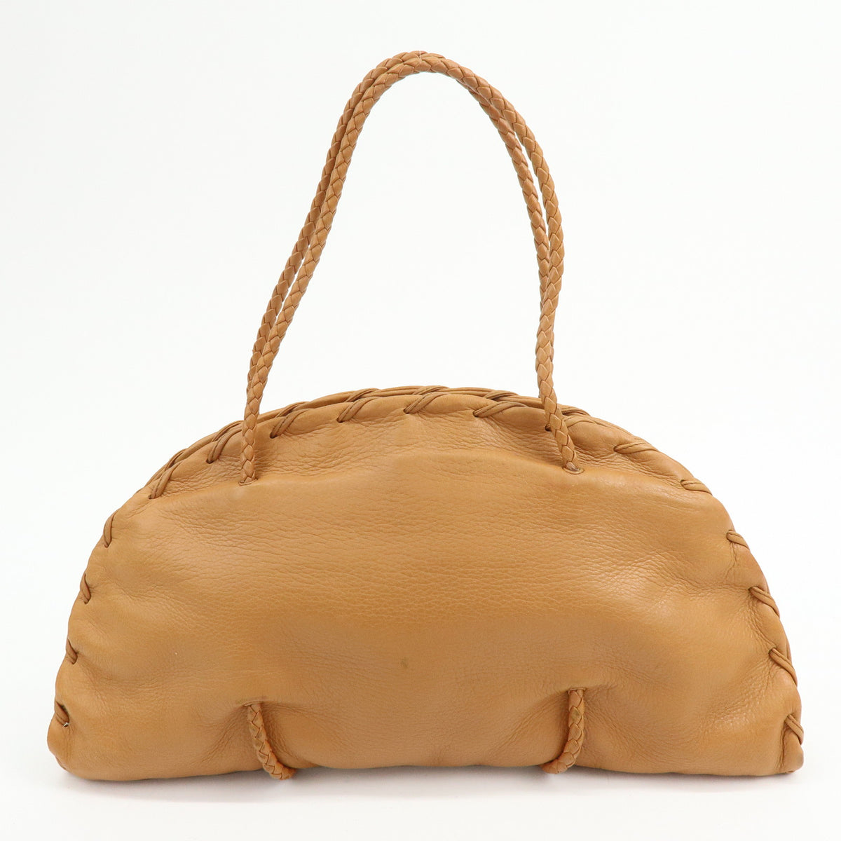 BOTTEGA VENETA Intrecciato Leather Shoulder Bag Hand Bag Brown