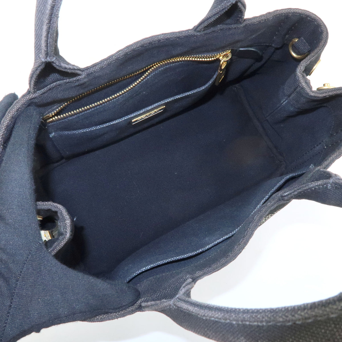 PRADA Triangle Logo Canapa Mini 2Way Bag Hand Shoulder Bag Black B2439G