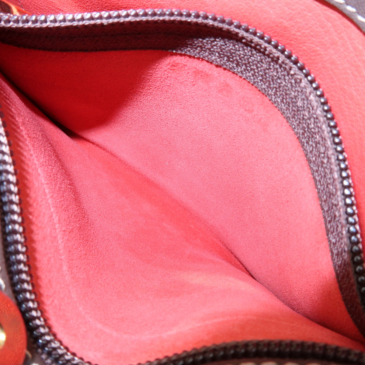 LOEWE Anagram Suede Leather Mini Hand Bag Tote Shoulder Bag Red