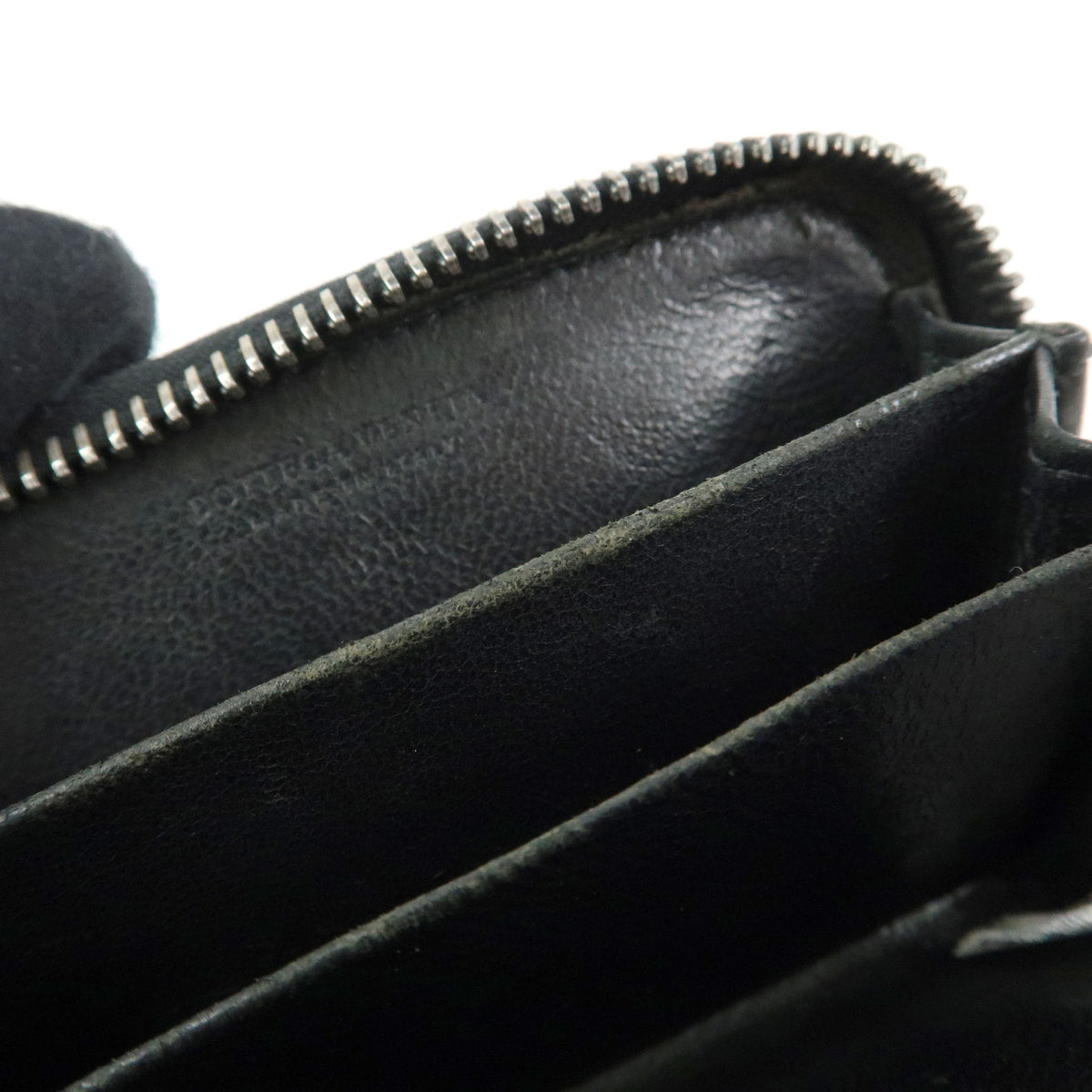 BOTTEGA VENETA Intrecciato Leather Coin Case Black V4651
