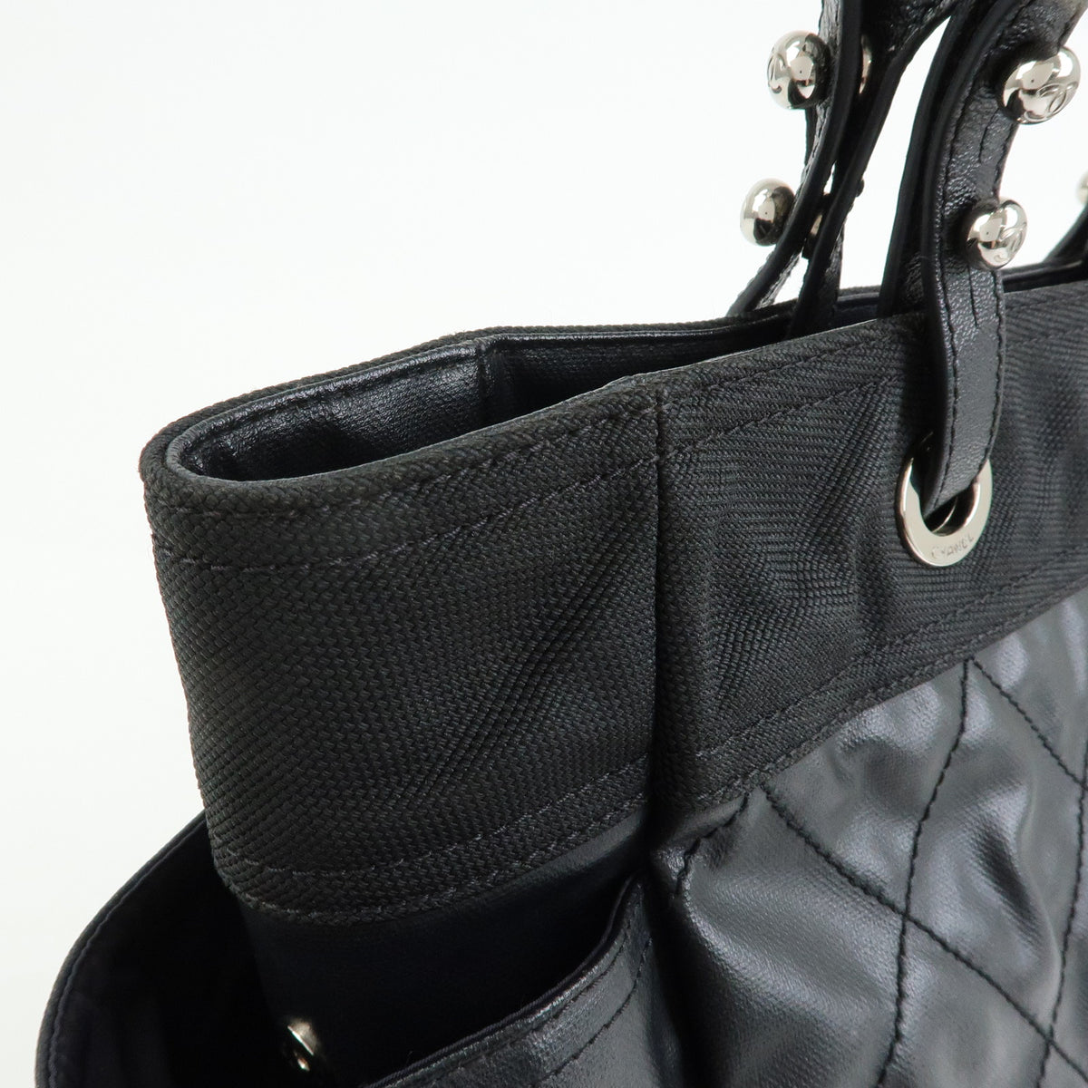 CHANEL Paris Biarritz GM PVC Leather Tote Bag Shoulder Bag Black