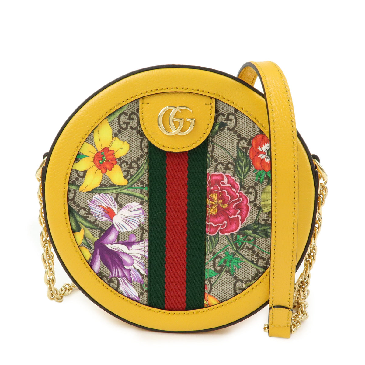 GUCCI Ophidia Sherry Double G Round Mini Chain Shoulder Bag 550618