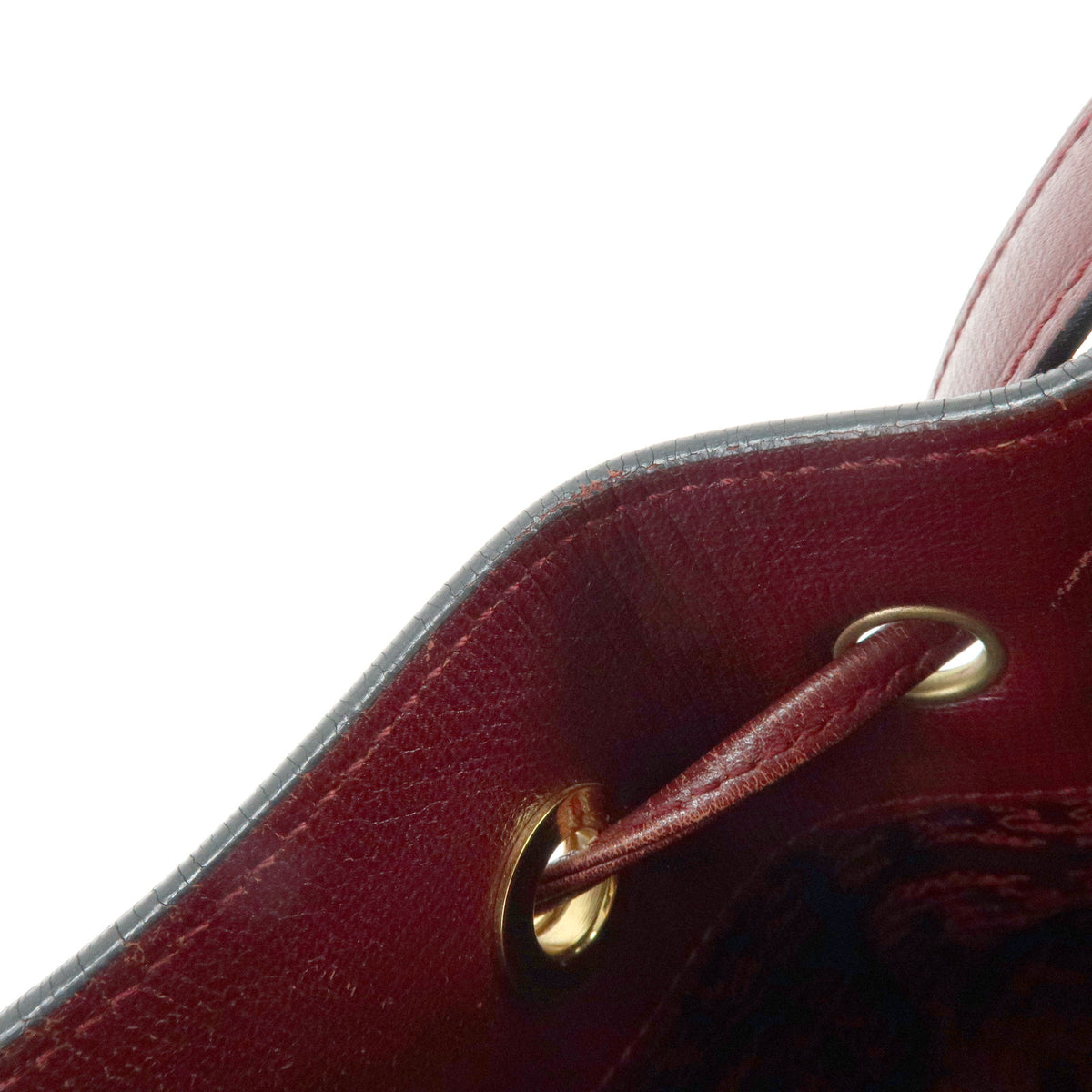 Cartier Must de Cartier Leather Drawstring Shoulder Bag Bordeaux