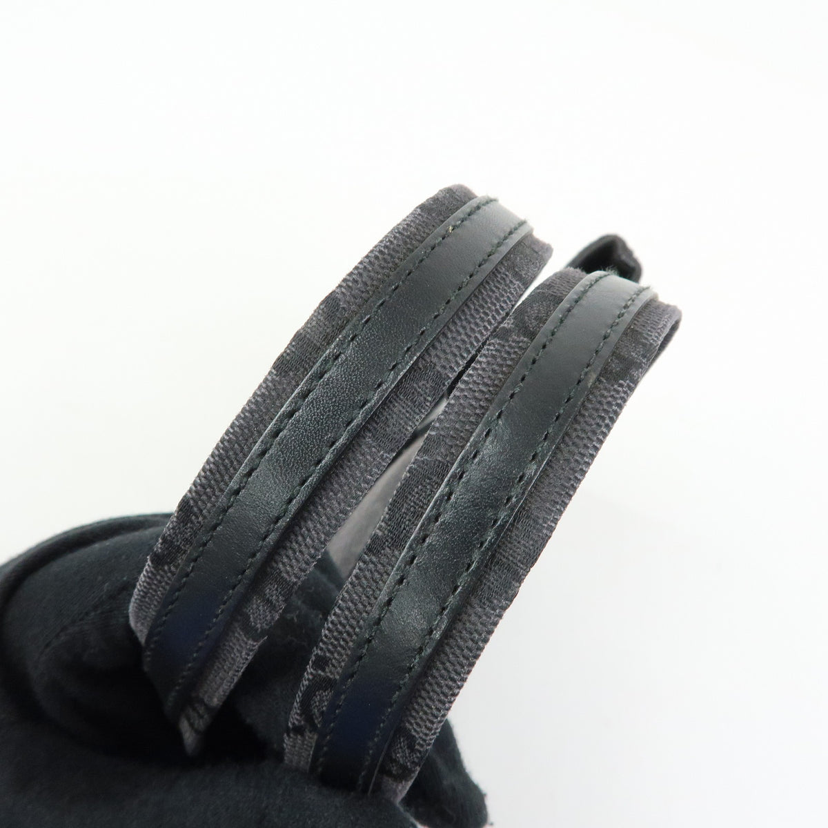 GUCCI GG Canvas Leather Mini Tote Bag Hand Bag Black 002・1079