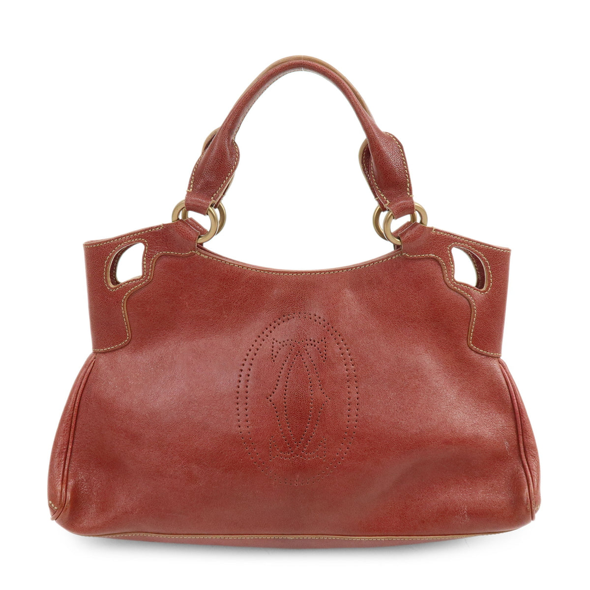 Cartier Marcello de Cartier Leather Hand Bag Tote Bag Red