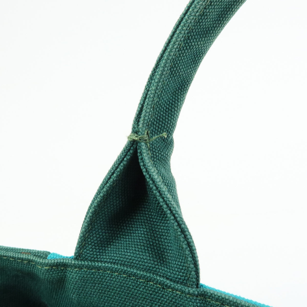 PRADA Logo Canapa Triangle Logo 2Way Tote Hand Bag  Green Blue BN2642