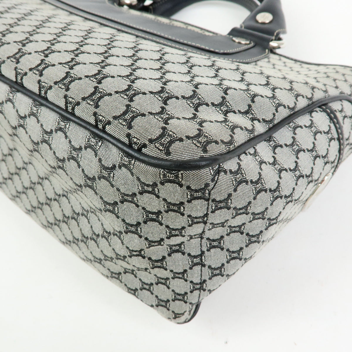 CELINE Macadam Boogie Bag Canvas Leather Hand Bag Black