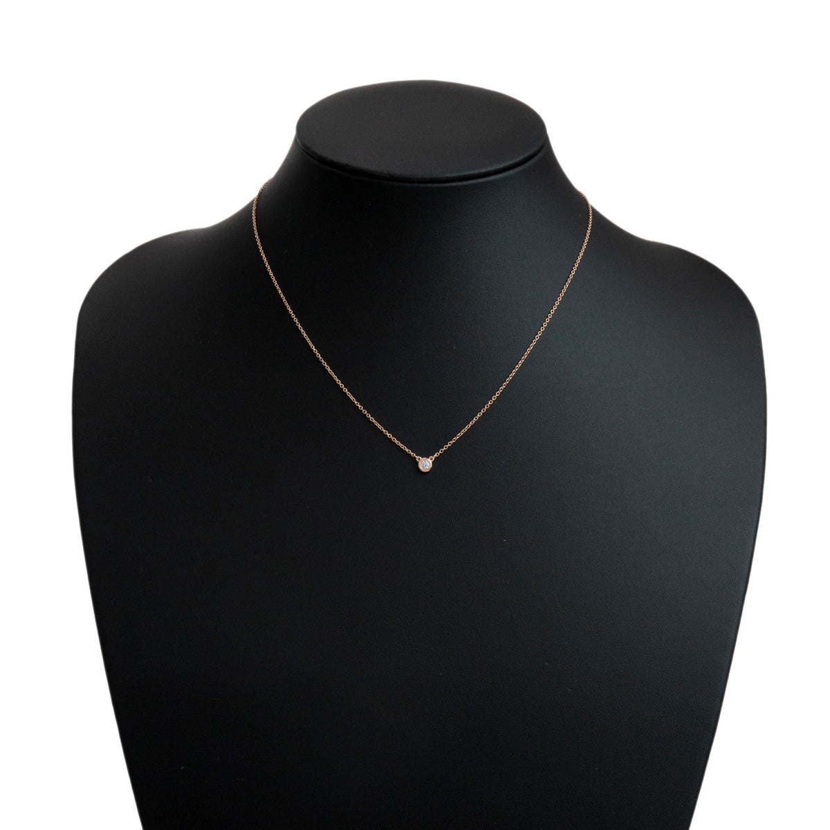 Tiffany & Co By The Yard 1P Diamond Necklace K18 750pg Rose Gold