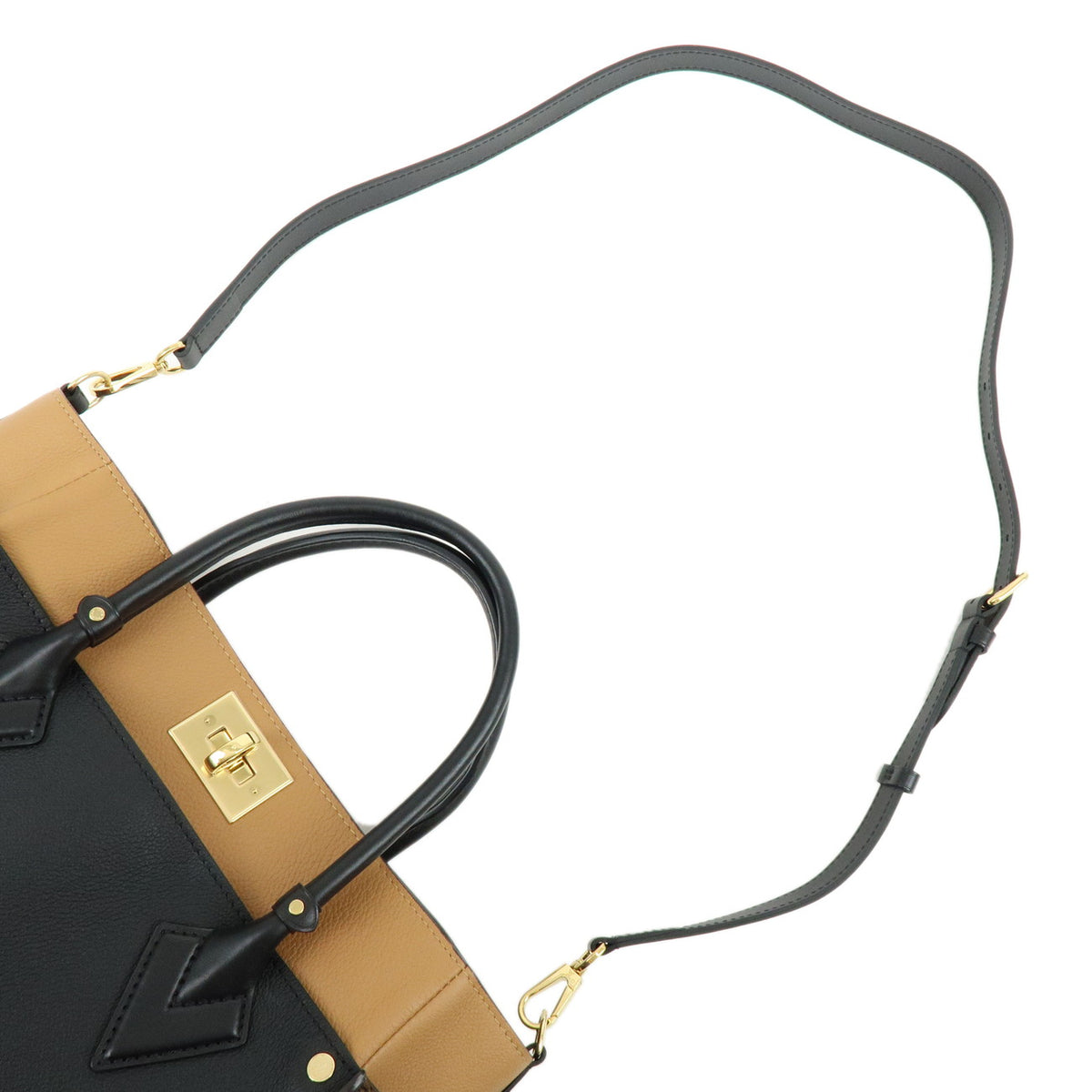 Louis Vuitton Monogram On My Side MM 2Way Bag Noir Brown M53823
